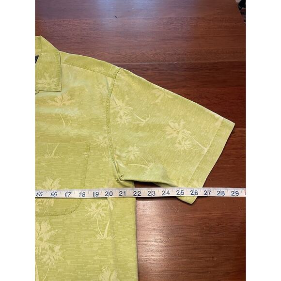 Medium Silk Nat Nast Short Sleeve Hawaiian Shirt Green Palm Trees - Picture 3 of 9